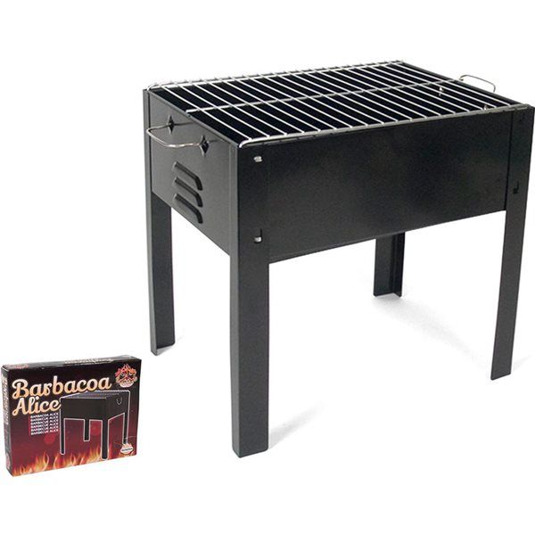 Barbecue avec grille noire 35x24x35 cm
