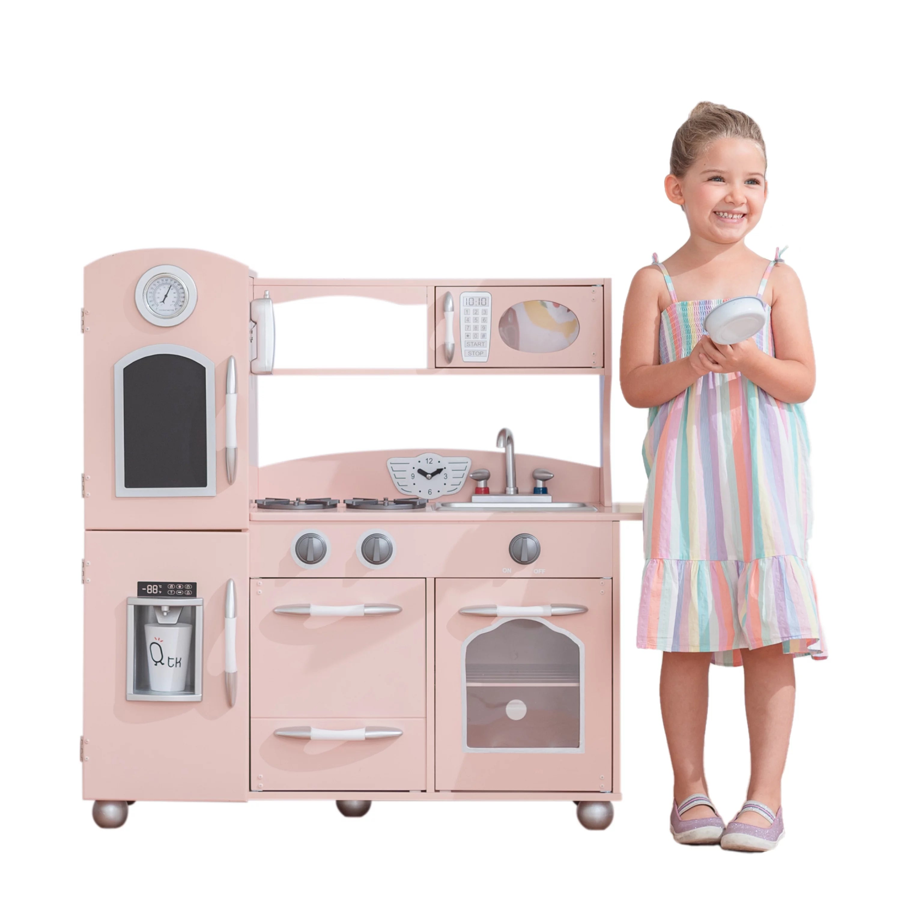Little Chef Westchester Retro-Spielküche aus Holz, Rosa