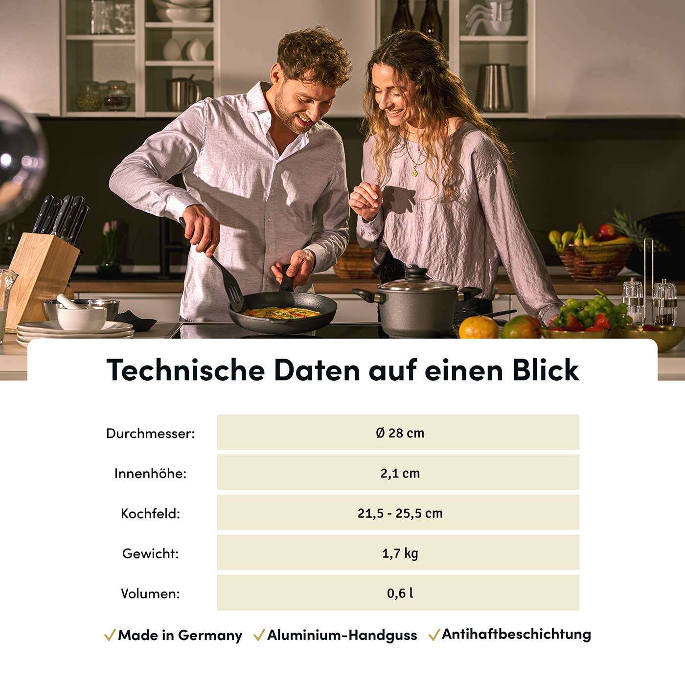 2025 Crêpe-Pfanne / flache Pfanne Ø 28 cm