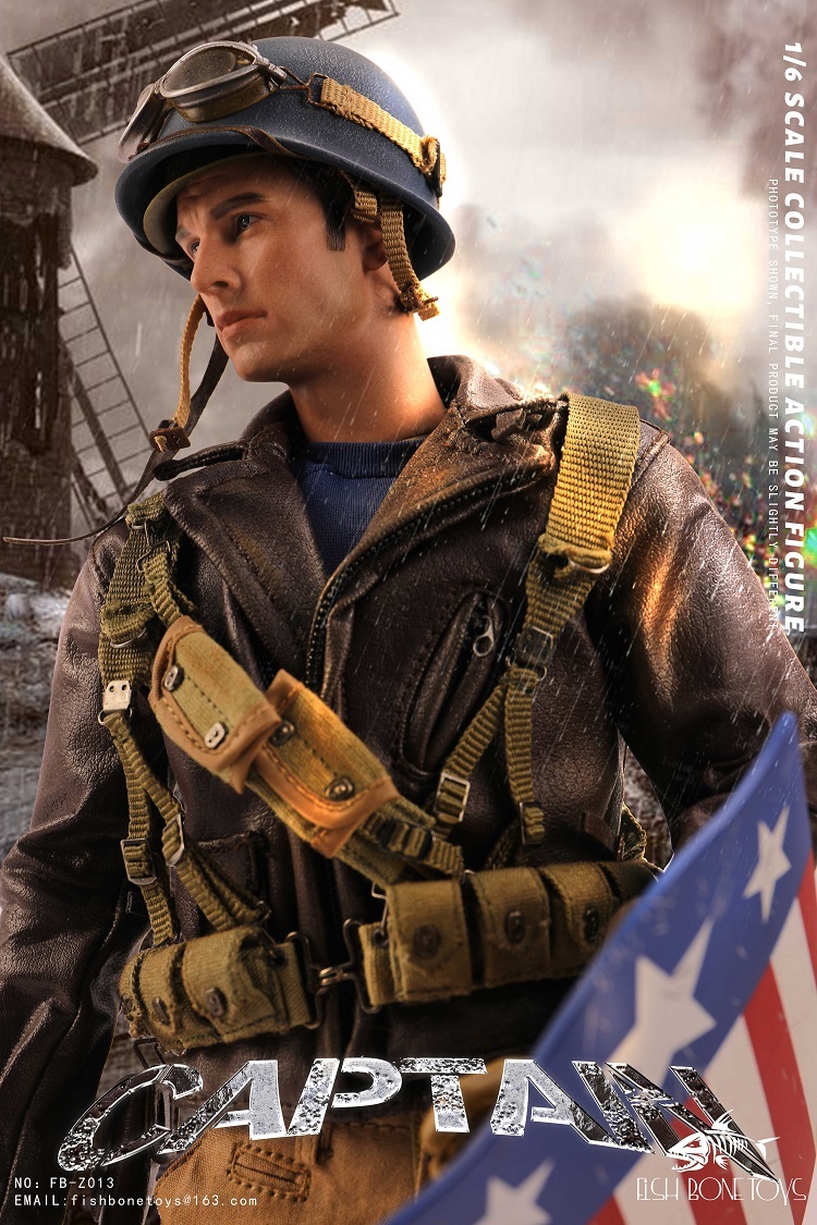 (In Stock)Fish Bone Toys America World War II Captain 1/6 Action Figure FB-Z013