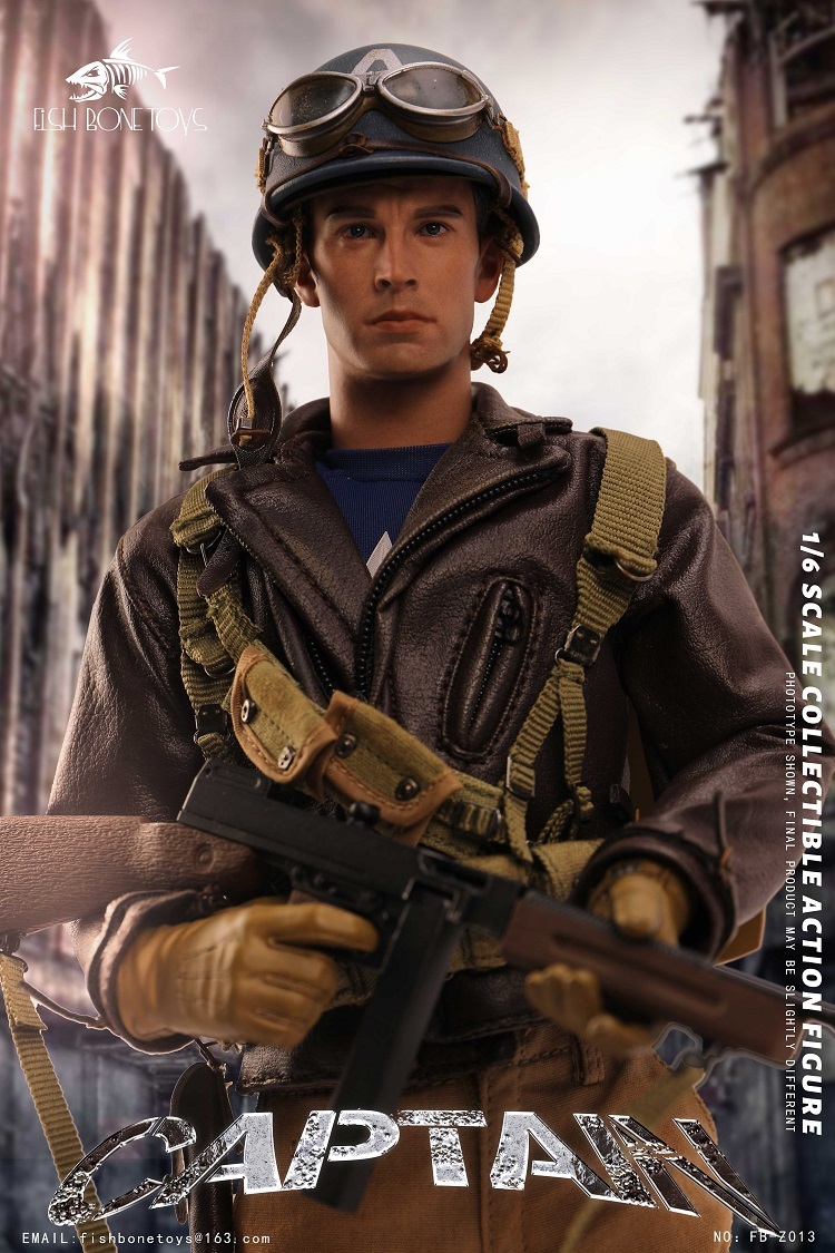 (In Stock)Fish Bone Toys America World War II Captain 1/6 Action Figure FB-Z013