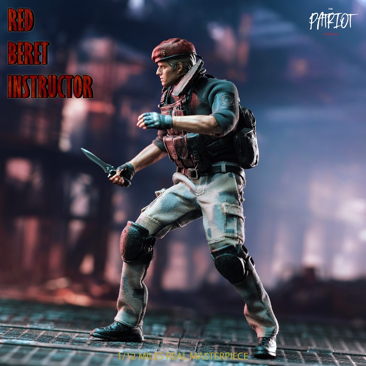 (In Stock)Patriot Studio Resident Evil Jack Krauser 1/12 Red Beret Instructer 6 Inch Figure PA017