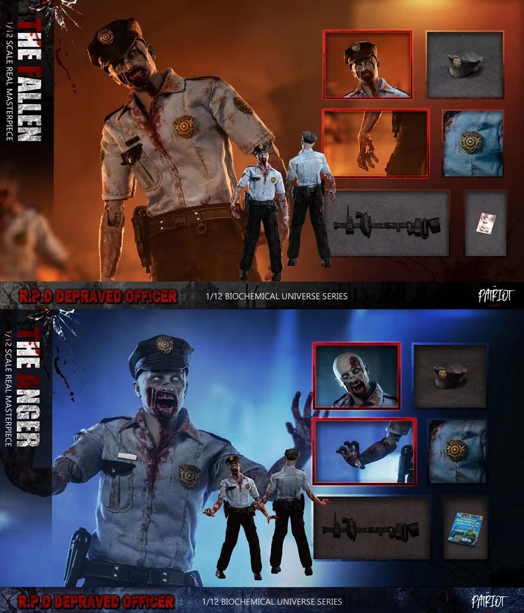 (In Stock)Patriot Studio Zombie 1/12 R.P.D. Officer The Fallen And The Anger 6 Inch Realistic Figure