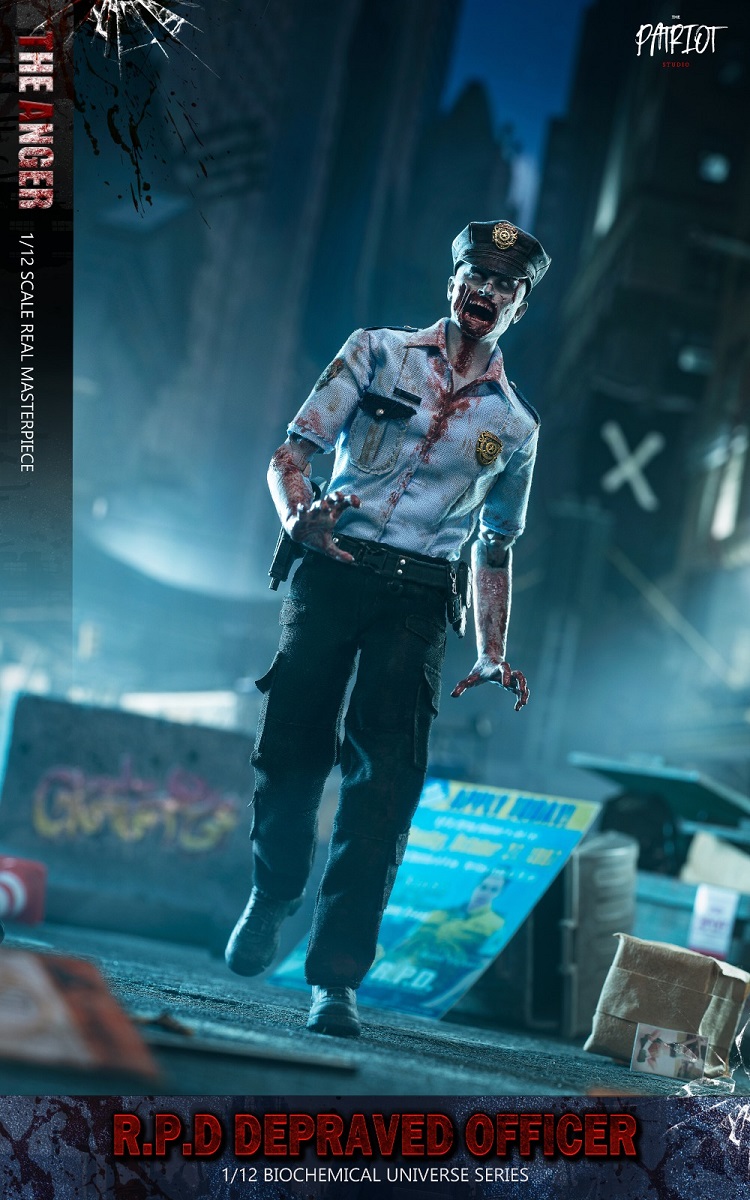 (In Stock)Patriot Studio Zombie 1/12 R.P.D. Officer The Fallen And The Anger 6 Inch Realistic Figure