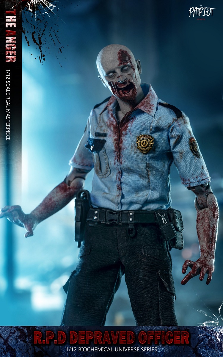 (In Stock)Patriot Studio Zombie 1/12 R.P.D. Officer The Fallen And The Anger 6 Inch Realistic Figure