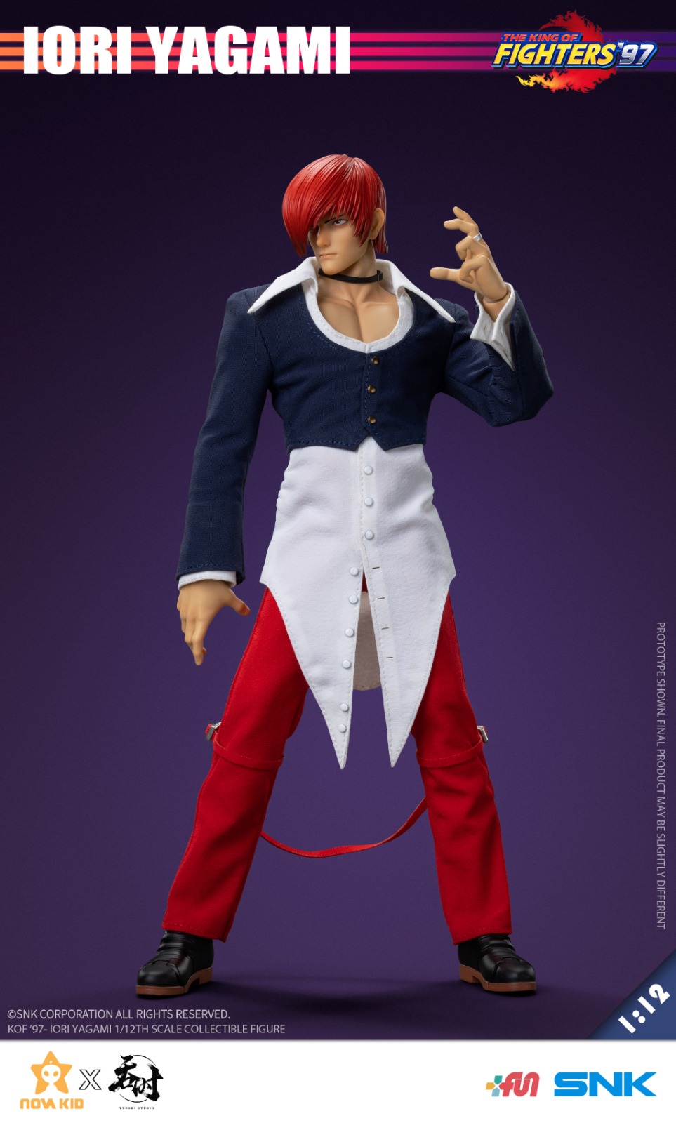 (In Stock)TUNSHI STUDIO 1/12 SNK - THE KING OF FIGHTERS ’97 IORI YAGAMI 6 Inch Movable Figure TS-XXZ-008