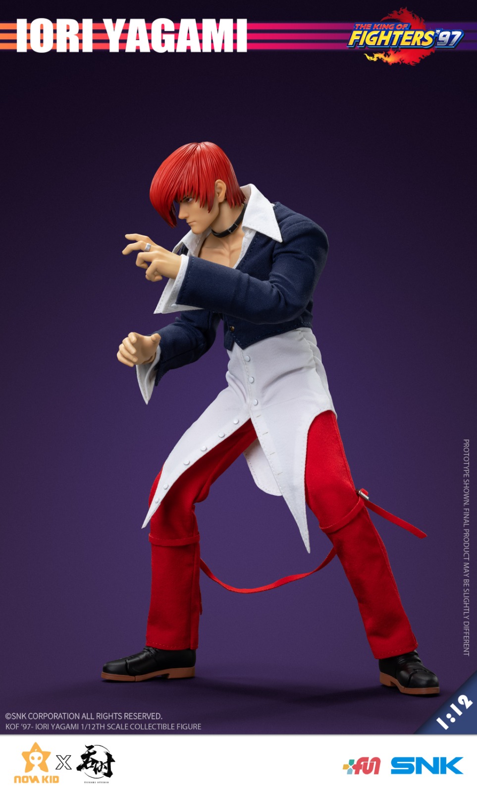 (In Stock)TUNSHI STUDIO 1/12 SNK - THE KING OF FIGHTERS ’97 IORI YAGAMI 6 Inch Movable Figure TS-XXZ-008