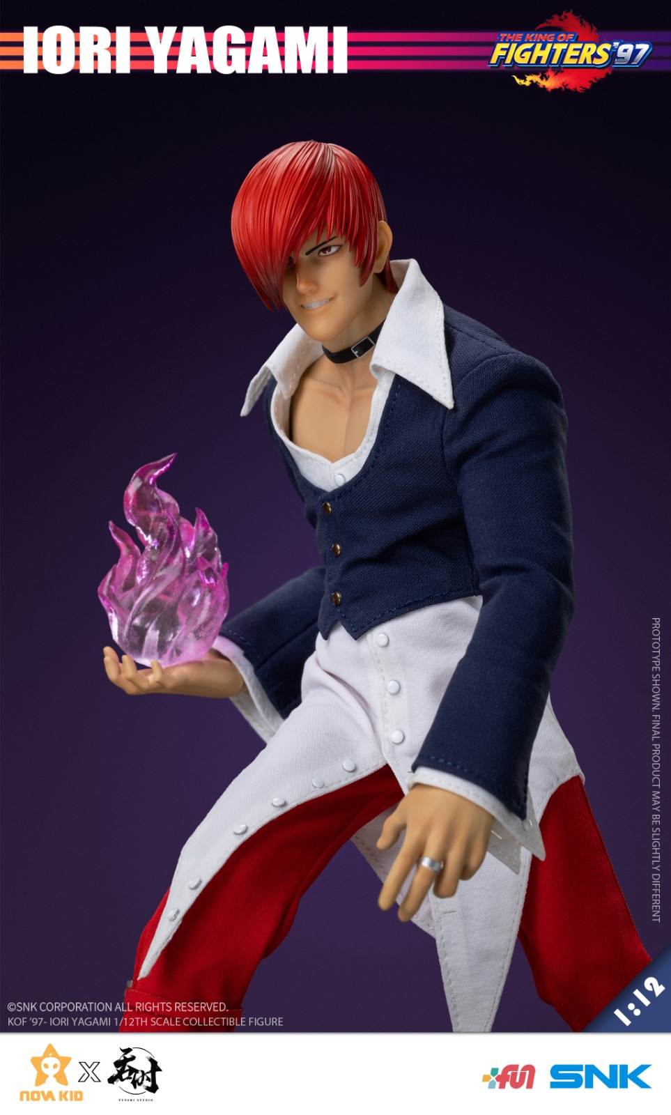 (In Stock)TUNSHI STUDIO 1/12 SNK - THE KING OF FIGHTERS ’97 IORI YAGAMI 6 Inch Movable Figure TS-XXZ-008