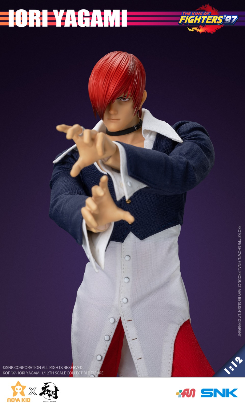 (In Stock)TUNSHI STUDIO 1/12 SNK - THE KING OF FIGHTERS ’97 IORI YAGAMI 6 Inch Movable Figure TS-XXZ-008