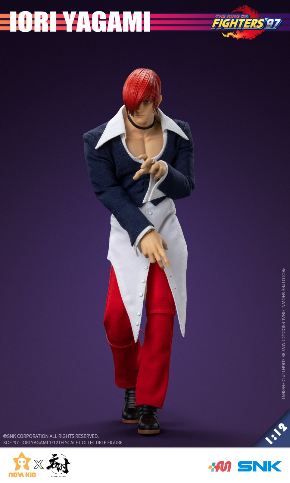 (In Stock)TUNSHI STUDIO 1/12 SNK - THE KING OF FIGHTERS ’97 IORI YAGAMI 6 Inch Movable Figure TS-XXZ-008
