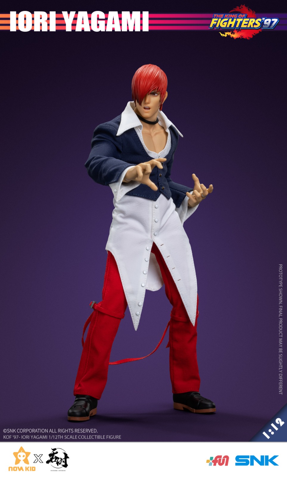(In Stock)TUNSHI STUDIO 1/12 SNK - THE KING OF FIGHTERS ’97 IORI YAGAMI 6 Inch Movable Figure TS-XXZ-008