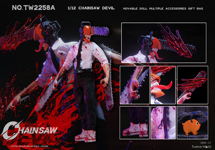 (In Stock)TWTOYS TW2258A 1/12 Chainsaw Devil 6 Inch Movable Figure