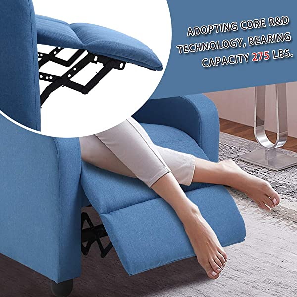 Recliner Chair for Living Room Massage Recliner Sofa Reading Chair Winback Single Sofa Home Theater Seating Modern Reclining Chair Easy Lounge with PU Leather Padded Seat Backrest (Brown)