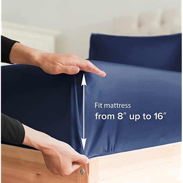 Queen Fitted Sheet - Single Fitted Deep Pocket Sheet - Fits Mattress Perfectly - Soft Wrinkle Free Sheet - 1 Fitted Sheet Only – Light Pink Queen Light Pink