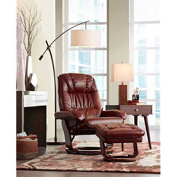 Newport Taupe Swivel Recliner and Slanted Ottoman