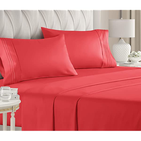 Queen Size Sheet Set - 4 Piece - Hotel Luxury Bed Sheets - Extra Soft - Deep Pockets - Easy Fit - Breathable & Cooling Sheets - Wrinkle Free - Comfy – Dark Grey Bed Sheets - Queens Sheets – 4 PC Queen Grey