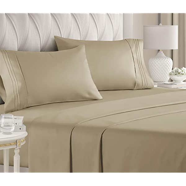 Queen Size Sheet Set - 4 Piece - Hotel Luxury Bed Sheets - Extra Soft - Deep Pockets - Easy Fit - Breathable & Cooling Sheets - Wrinkle Free - Comfy – Dark Grey Bed Sheets - Queens Sheets – 4 PC Queen Grey