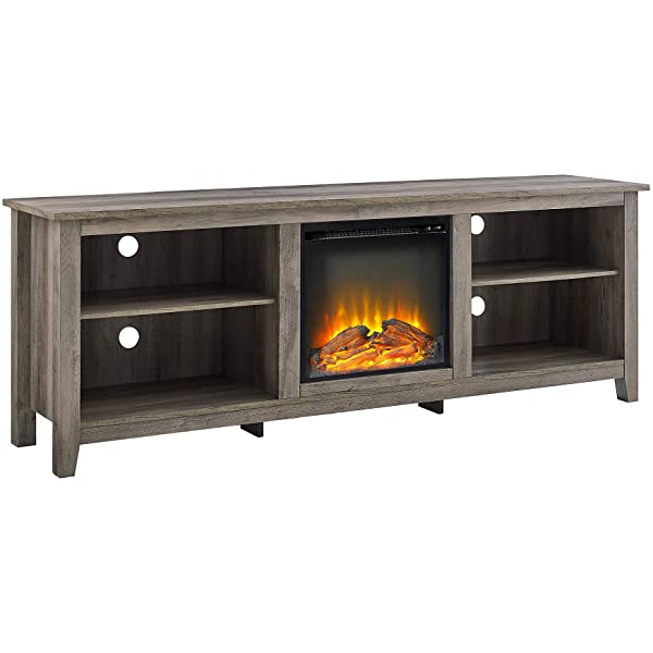 Walker Edison Wren Classic 4 Cubby TV Stand for TVs up to 65 Inches, 58 Inch, Black Black 58 InchTV Stand