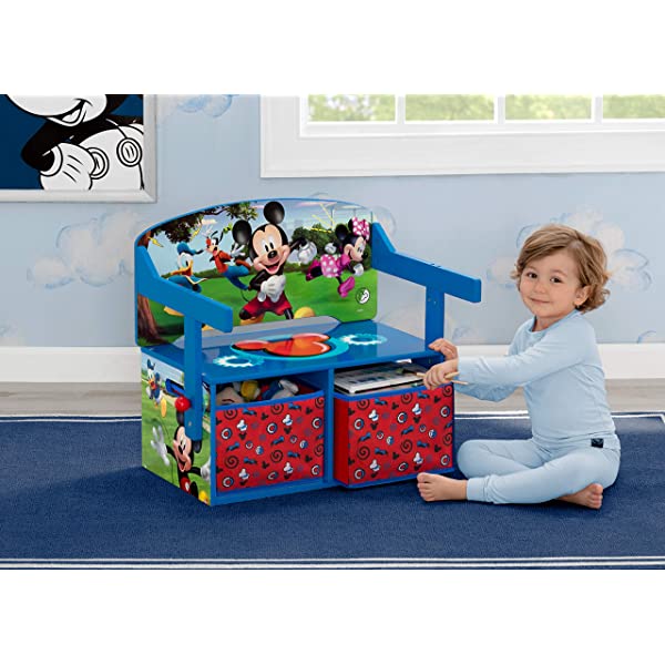 Delta Children MySize Kids Convertible Activity Bench, Bianca White Bianca White MySize