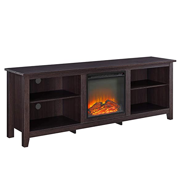 Walker Edison Wren Classic 4 Cubby TV Stand for TVs up to 65 Inches, 58 Inch, Black Black 58 InchTV Stand
