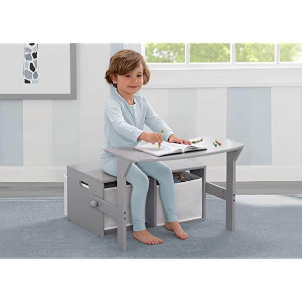 Delta Children MySize Kids Convertible Activity Bench, Bianca White Bianca White MySize