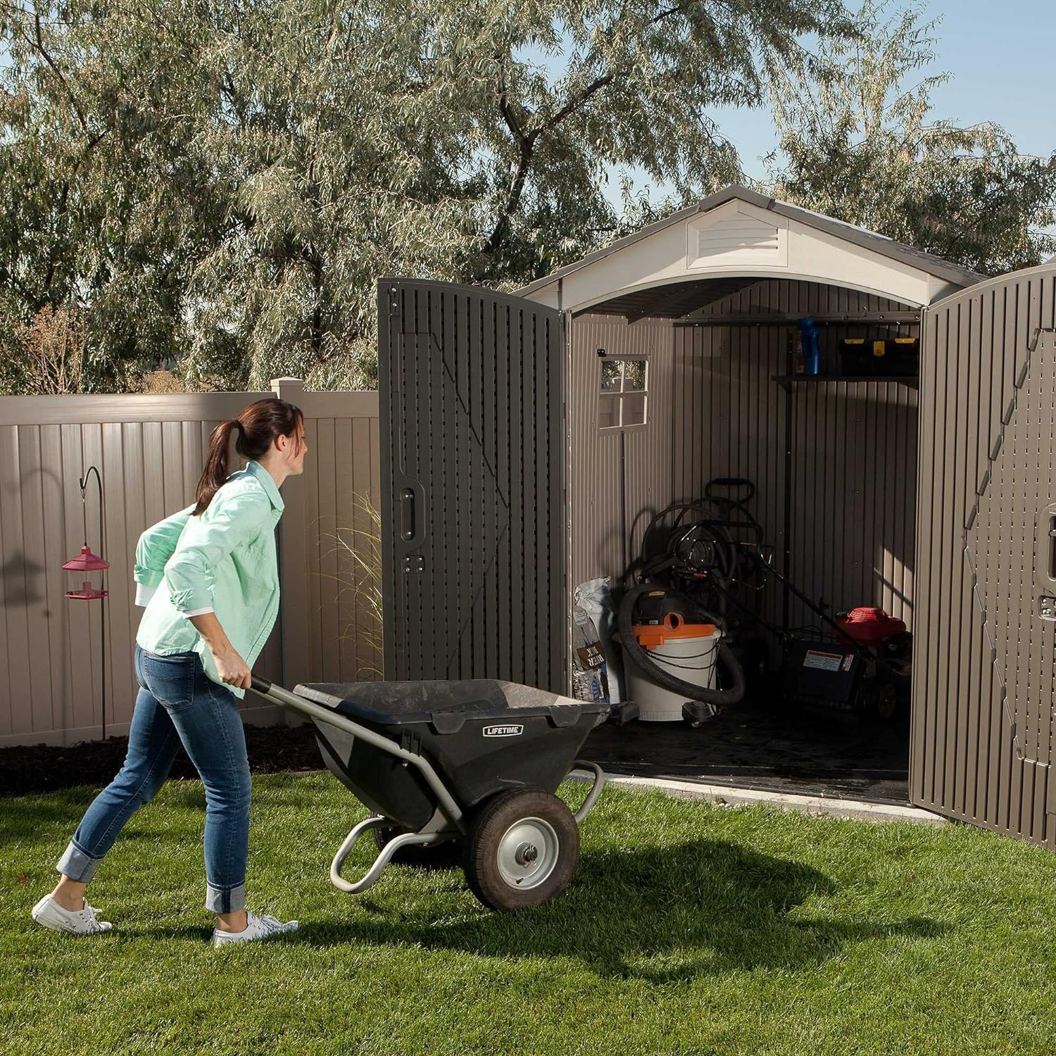 Lifetime 60190 7 x 7ft Heavy Duty Plastic Shed, Beige
