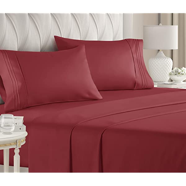Queen Size Sheet Set - 4 Piece - Hotel Luxury Bed Sheets - Extra Soft - Deep Pockets - Easy Fit - Breathable & Cooling Sheets - Wrinkle Free - Comfy – Dark Grey Bed Sheets - Queens Sheets – 4 PC Queen Grey