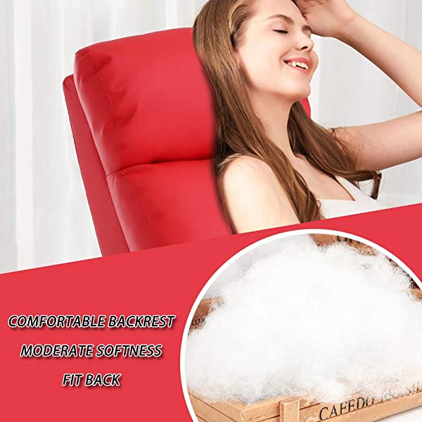 Recliner Chair for Living Room Massage Recliner Sofa Reading Chair Winback Single Sofa Home Theater Seating Modern Reclining Chair Easy Lounge with PU Leather Padded Seat Backrest (Brown)