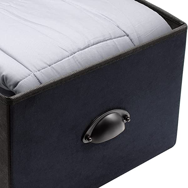 Sorbus Nightstand 1-Drawer Shelf Storage- Bedside Furniture & Accent End Table Chest for Home, Bedroom, Office, College Dorm, Steel Frame, Wood Top, Easy Pull Fabric Bins (Rustic Wood)