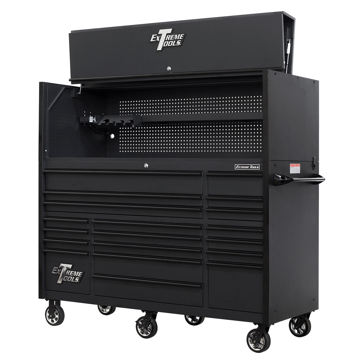 used toolboxExtreme Tools 72in. x 30in. 19 Drawers Triple Bank Roller Cabinet and Power Workstation Hutch Combo