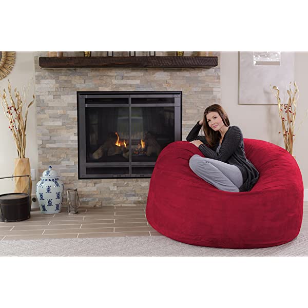 Chill Sack Bean Bag Chair: Giant 5' Memory Foam Furniture Bean Bag - Big Sofa with Soft Micro Fiber Cover - Navy Microsuede - Navy