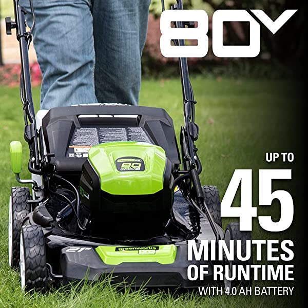 Greenworks Pro 80V 21 inch Cordless Push Lawn Mower, Includes Two 2Ah Batteries and Charger, GLM801601 (2) 2Ah Batteries Push
