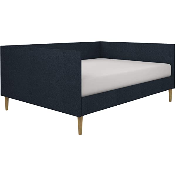 DHP Franklin Mid Century Upholstered Daybed, Sofa Bed, Twin Size Frame, Tan Linen Linen Twin Tan