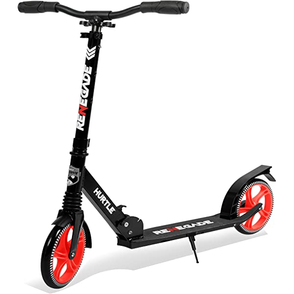 Hurtle Scooter – Scooter for Teenager – Kick Scooter – 2 Wheel Scooter with Adjustable T-Bar Handlebar – Folding Adult Kick Scooter with Alloy Anti-Slip Deck Pink