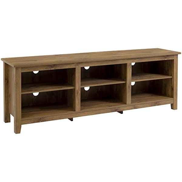 Walker Edison Wren Classic 4 Cubby TV Stand for TVs up to 65 Inches, 58 Inch, Black Black 58 InchTV Stand