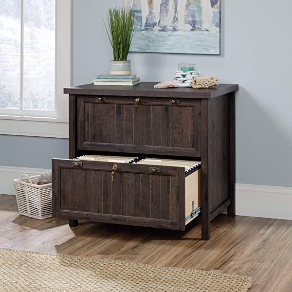 Sauder Costa Lateral File, Chalked Chestnut finish Chalked Chestnut Finish Lateral File