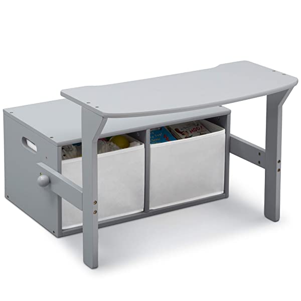 Delta Children MySize Kids Convertible Activity Bench, Bianca White Bianca White MySize