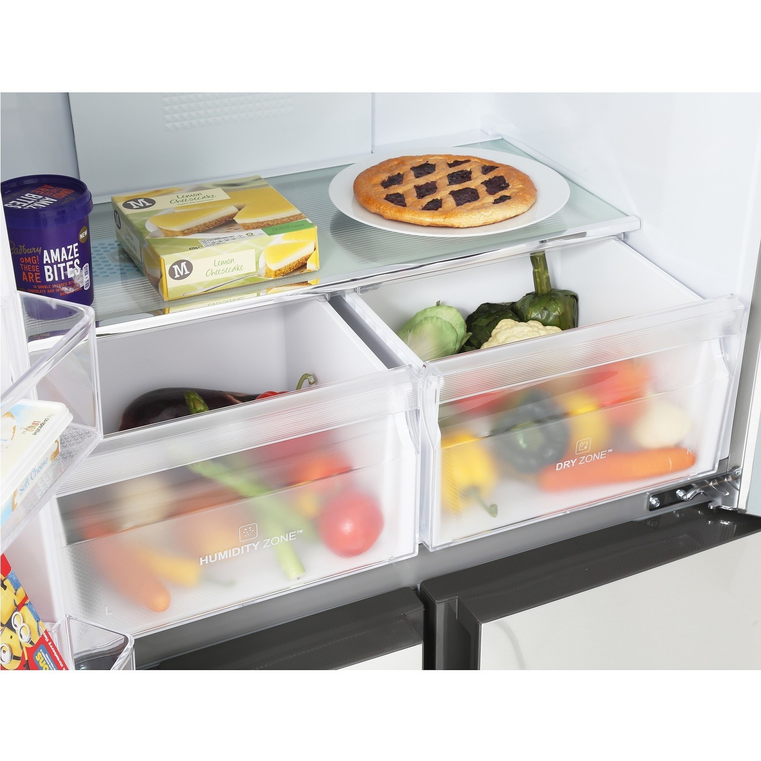Haier 456 Litre Four Door American Fridge Freezer - Grey HTF-456DM6