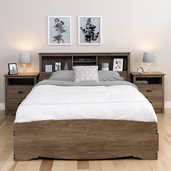 Prepac Fremont 2 Drawer Nightstand with Open Shelf, Espresso, Tall Espresso Fremont Nightstand