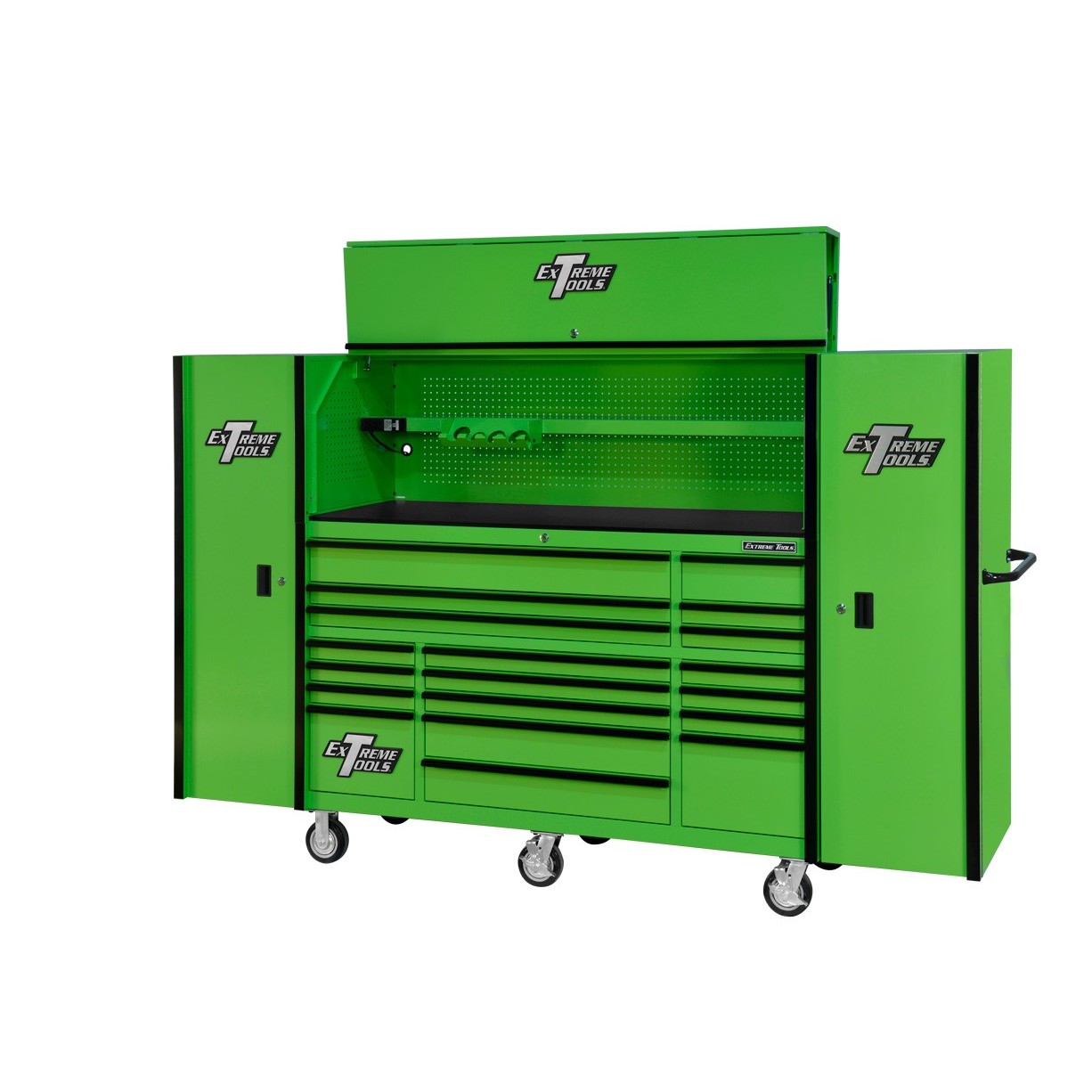 used toolboxExtreme Tools 72 x 25 19 Drawers Roller, Hutch & 2 Side Lockers Combo