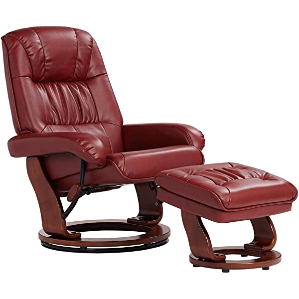 Newport Taupe Swivel Recliner and Slanted Ottoman