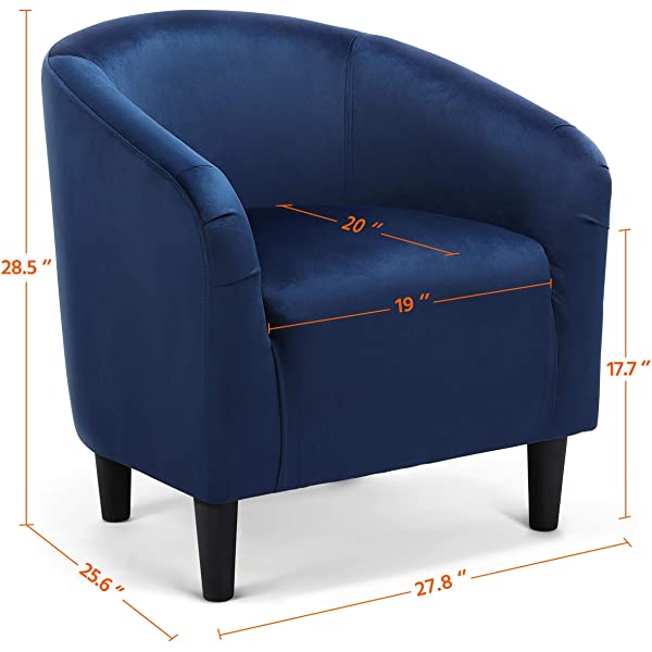 Yaheetech Set of 2 Modern Style Accent Barrel Chair Upholstered Chair Arm Chair Club Chair for Living Room Bedroom Reception Room Office Ivory