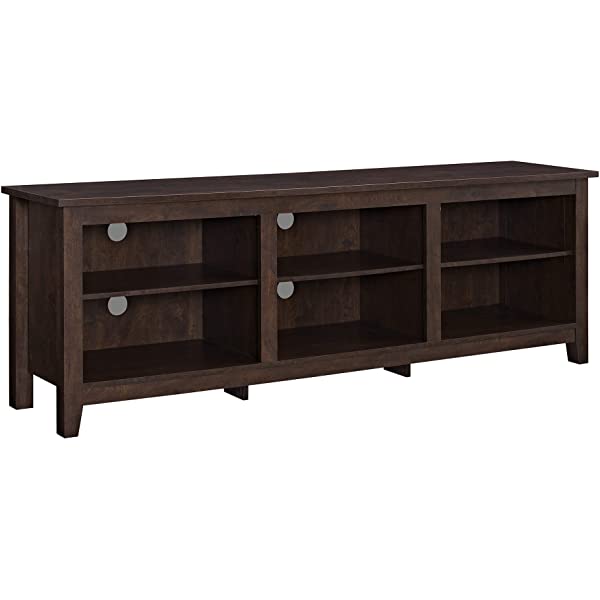 Walker Edison Wren Classic 4 Cubby TV Stand for TVs up to 65 Inches, 58 Inch, Black Black 58 InchTV Stand