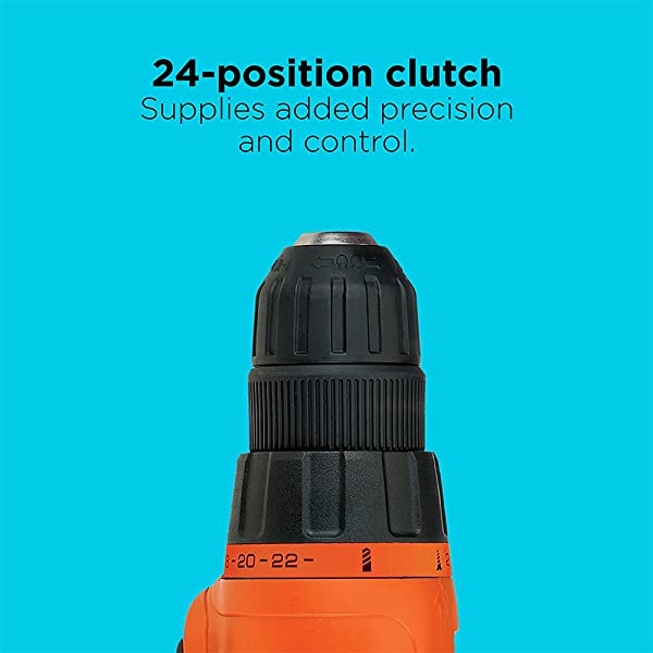 BLACK+DECKER 20V MAX Drill & Home Tool Kit, 34 Piece (BDCD120VA) , Orange Drill Project Kit