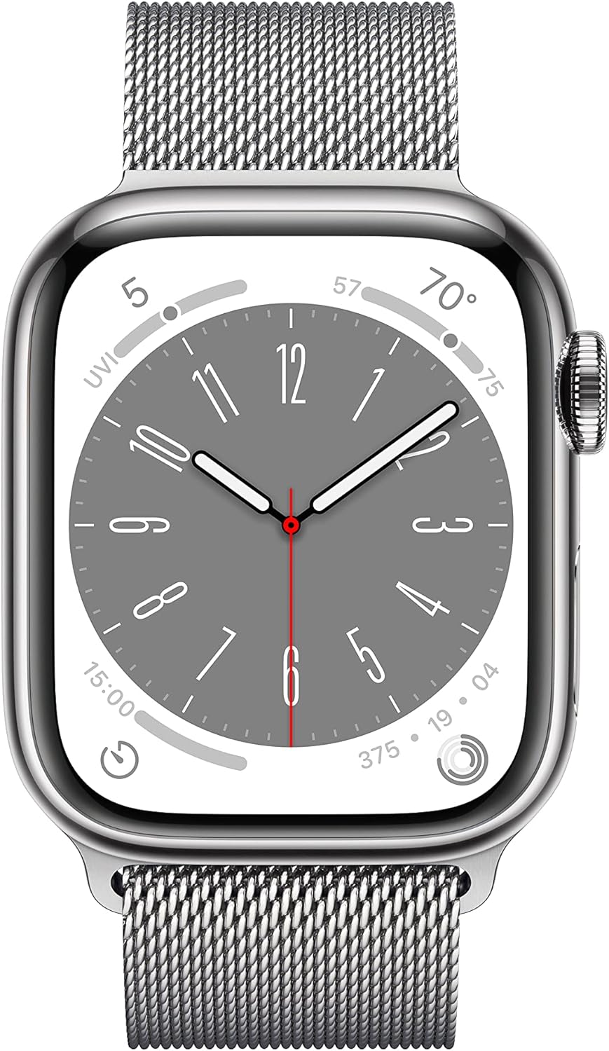 Apple Watch Series 8 (GPS) Smartwatch - (Product) Aluminum Case with (Product) Sport Band - Regular. Fitness tracker, blood oxygen and EKG app, waterproof