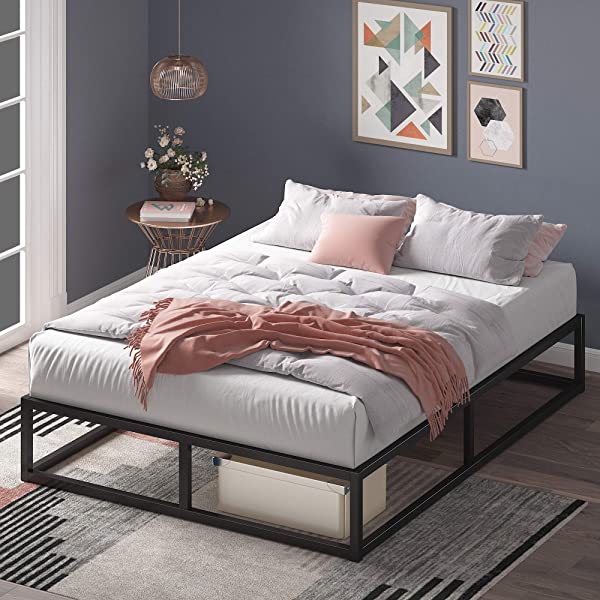 ZINUS Joseph Metal Platforma Bed Frame / Mattress Foundation / Wood Slat Support / No Box Spring Needed / Sturdy Steel Structure, Queen Queen 14 Inch