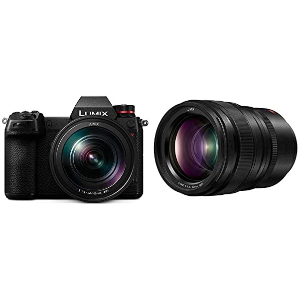 Panasonic LUMIX S1R Full Frame Mirrorless Camera with 47.3MP MOS High Resolution Sensor, 24-105mm F4 L-Mount S Series Lens, 4K HDR Video and 3.2” LCD - DC-S1RMK w/ 24-105mm Base