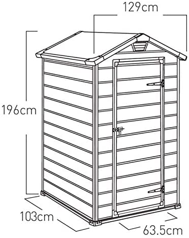 Manor Outdoor Garden Storage Shed, Grey, 4 x 3 ft