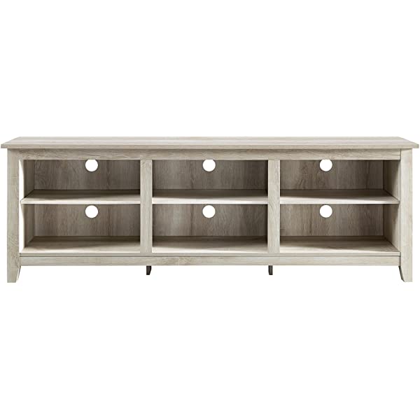 Walker Edison Wren Classic 4 Cubby TV Stand for TVs up to 65 Inches, 58 Inch, Black Black 58 InchTV Stand