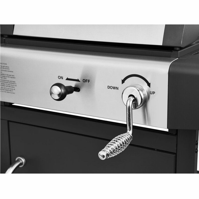 Burner Freestanding Liquid Propane 25500 BTU Gas & Charcoal Grill